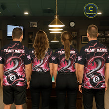 Load image into Gallery viewer, Red 8 Ball Lightning Thunder Cobra Snake Billiard Shirt For Women Custom Pool Team Jersey TDM5874
