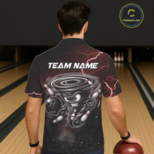 Load image into Gallery viewer, Red Funny Thunder Lightning Tornado Bowling Hawaiian Shirt Custom Bowling Jersey Team Men &amp; Women TDM5393
