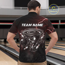 Load image into Gallery viewer, Personalized Thunder Lightning Tornado Funny Bowling Shirt For Men Custom Bowling Team Jersey |Red TDM5393