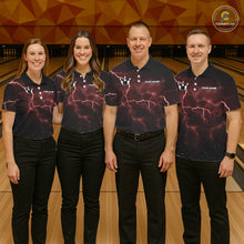 Load image into Gallery viewer, Personalized Thunder Lightning Tornado Funny Bowling Shirt For Men Custom Bowling Team Jersey |Red TDM5393