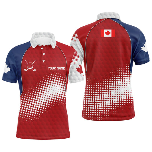 Personalized Canada Mens Golf Polo Shirts Custom Canadian Patriotic Golf Shirts Gift For Men TDM1977
