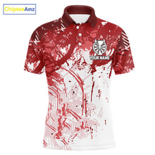 Load image into Gallery viewer, Personalized Red Grunge Darts Jerseys For Men Custom Darts Team Shirts Polo &amp; Quarter Zip TDM5894