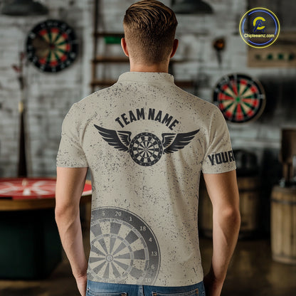 Eagle Retro American Flag Patriotic Darts Shirts For Men Custom Darts League Team Jersey TDM7189