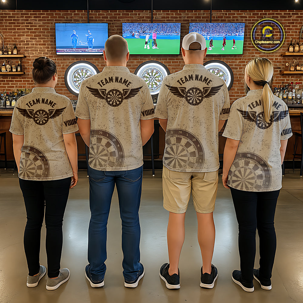 Eagle Retro American Flag Patriotic Darts Shirts For Women Custom Darts League Team Jersey TDM7189