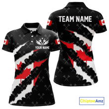 Load image into Gallery viewer, Personalized Canada Flag Darts Pattern Polo &amp; 1/4 Zip For Women Custom Canadian Darts Team Jerseys TDM5419
