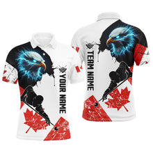 Load image into Gallery viewer, Personalized Eagle Canada Flag Billiard Player Shirts For Men Custom Patriotic Billiard Jerseys TDM1603