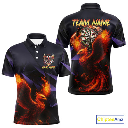 Personalized Phoenix Dartboard 3D Dart Shirts For Men Custom Darts Jerseys Polo & Quarter Zip TDM4164