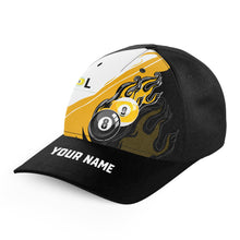 Load image into Gallery viewer, Black Yellow Billiard 8 Ball &amp; 9 Ball Custom Billiard Caps, Personalized Top Hat Billiards For Pooler TDM1214