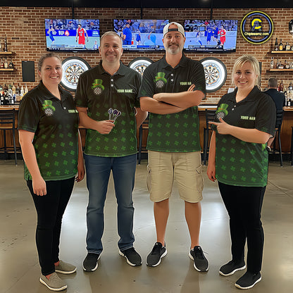Black And Green St Patrick Day Shamrock Darts Shirt For Women Custom Lucky Darts Team Jersey TDM5705