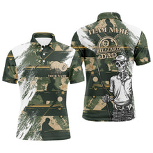Load image into Gallery viewer, Grunge Camo Skull Pool Player Billiard Shirts For Men Custom Funny Father's Day Billiard Shirts TDM1613