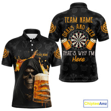 Load image into Gallery viewer, Darts And Beer That's Why I'm Here Custom Skeleton Dart Shirts For Men, Funny Drinking Jerseys TDM3989