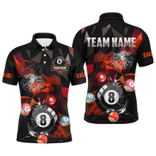 Load image into Gallery viewer, Personalized Billiard Balls Break Glass Pool Jersey For Men, Abstract Billiard Team Shirts | Red TDM2491