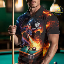 Load image into Gallery viewer, Personalized Dragon Billiard Fire 8 Ball Pool Shirt For Men, Billiard Team Jersey Polo &amp; 1/4 Zip TDM6333