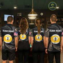 Load image into Gallery viewer, Personalized 8 Ball 9 Ball Tribal Billiard Shirt For Women Custom Pool Team Jersey Polo &amp; 1/4 Zip TDM6335