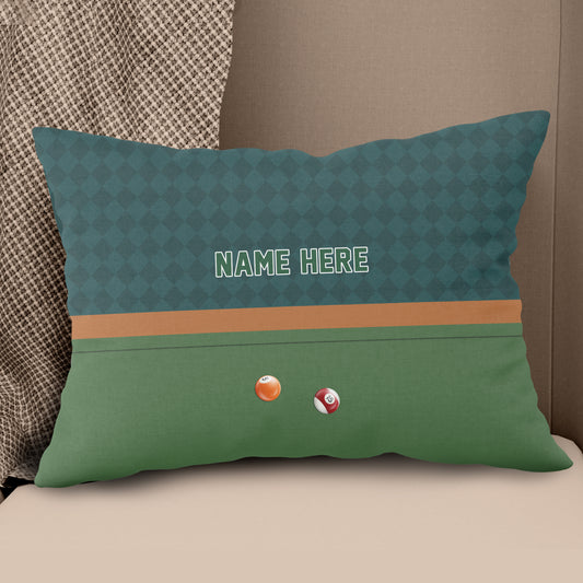Personalized Billiard Pool Game Pillow, Billiard Room Decorative Pillow TDM0909
