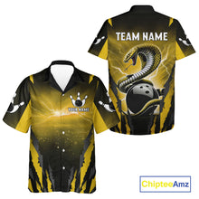 Load image into Gallery viewer, Yellow Thunder Lightning Cobra Snake Hawaiian Bowling Shirts For Women Custom Bowling Team TDM6085