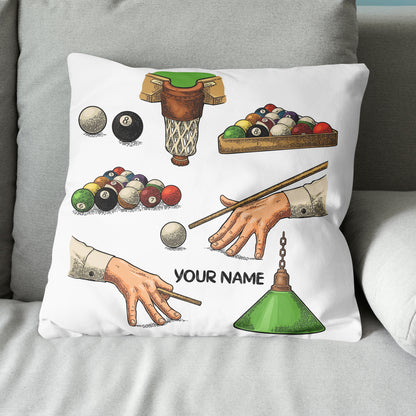 Personalized Funny Vintage Billiards Games Pillow Best Throw Pillows TDM0752