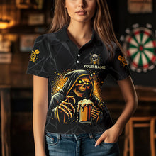 Load image into Gallery viewer, Darts And Beer That's Why I'm Here Custom Grim Reaper Women Darts Shirts, Drinking Dart Jerseys TDM3461