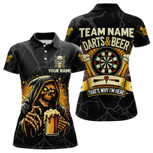 Load image into Gallery viewer, Darts And Beer That's Why I'm Here Custom Grim Reaper Women Darts Shirts, Drinking Dart Jerseys TDM3461