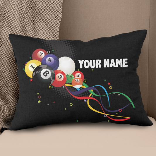 Custom Pillow Multicolor Billiard Balls Customized Pillows Billiard Gift TDM0782