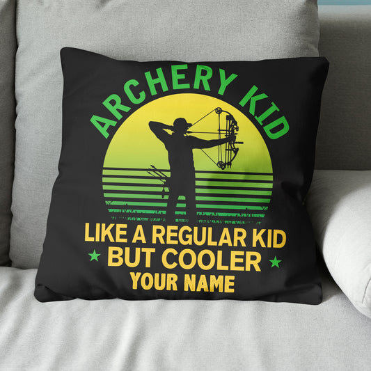 Custom Funny Archery Kid Retro Vintage Pillow, Funniest Pillows Gifts TDM0786