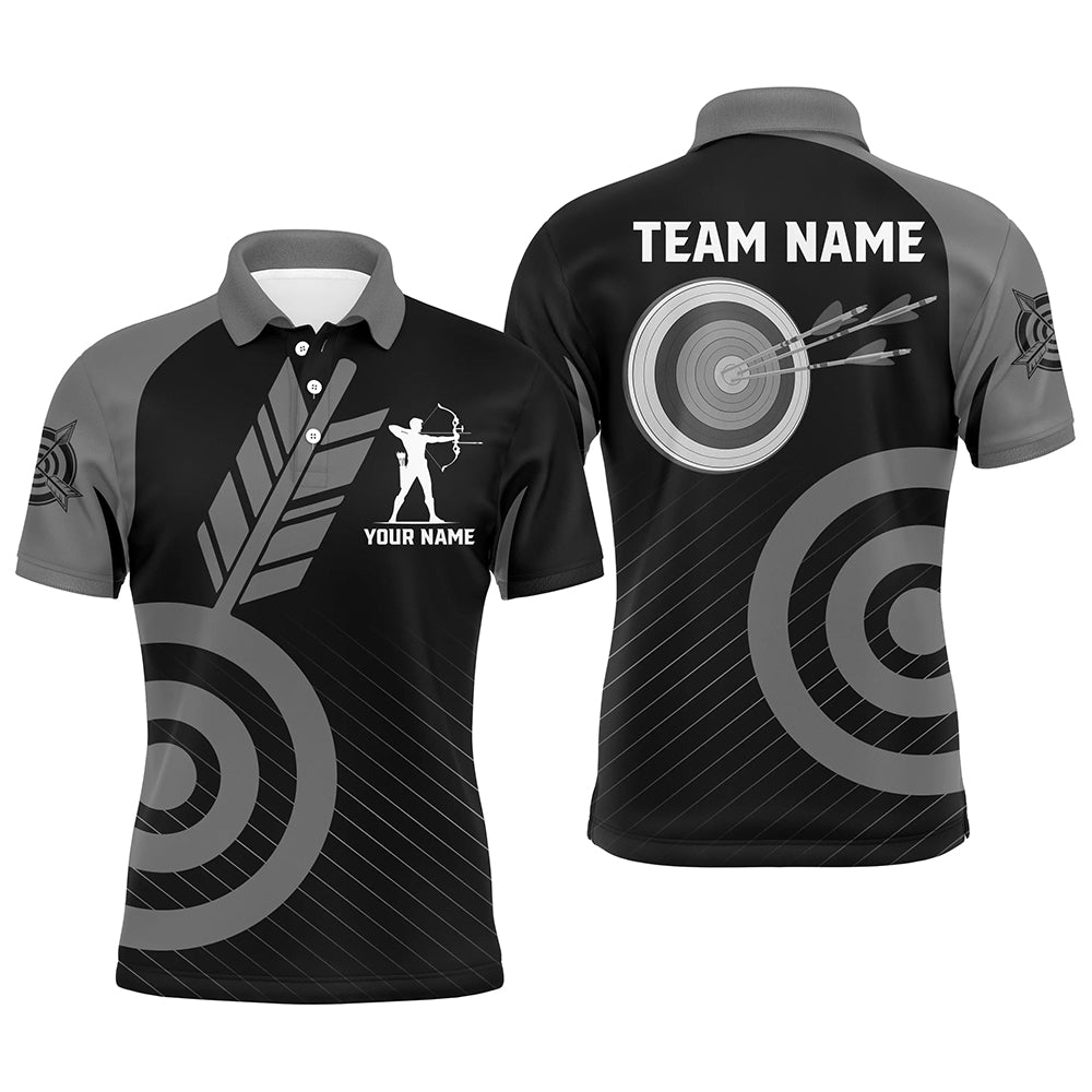 Personalized Grey Archery Jerseys For Men Custom Archery Polo Shirts Team League Archery Shirts TDM1496