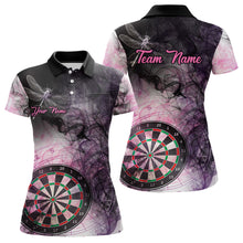 Load image into Gallery viewer, Pink Black Smoke Dart Shirt With Pocket Option For Women Custom Dart Jerseys TDM3622