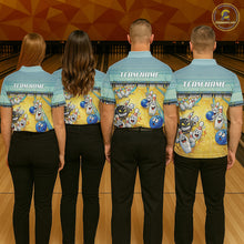 Load image into Gallery viewer, Funny Strike Bowling Polo &amp; Quarter Zip For Men Custom Bowling Team Jersey, Bowling Outfit TDM6168