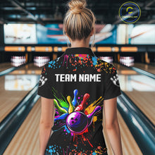 Load image into Gallery viewer, Colorful Funny Bowling Jersey For Women Custom Bowling Team Shirts Polo &amp; 1/4 Zip, Bowling Gifts TDM6589