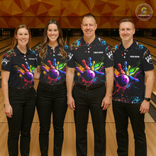 Load image into Gallery viewer, Colorful Funny Bowling Jersey For Men Custom Bowling Team Shirts Polo &amp; 1/4 Zip, Bowling Gifts TDM6589