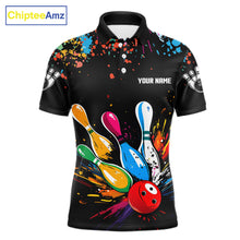 Load image into Gallery viewer, Funny Colorful Bowling Shirts For Men Custom Bowling Team Jersey Polo &amp; 1/4 Zip, Bowling Gifts TDM6590