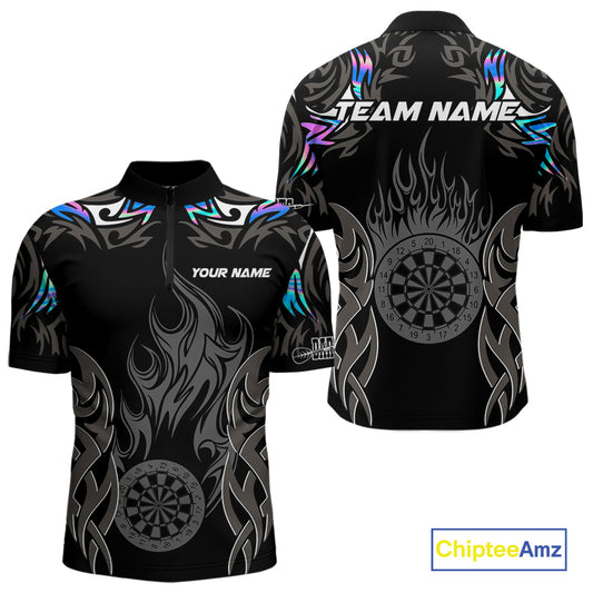 Personalized Darts Tournament Jersey For Men Custom Dartboard Fire Flame Darts Shirts |Holographic TDM5567