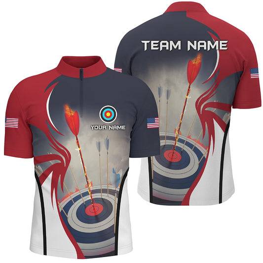 Customized Jersey Archery Target 3D Men Quarter-Zip Shirts Best Performance Archery Shirts TDM0439