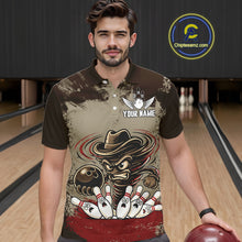 Load image into Gallery viewer, Funny Tornado Grunge Bowling Shirt For Men Custom Bowling Team Jersey Polo &amp; Quarter Zip Shirts TDM6203