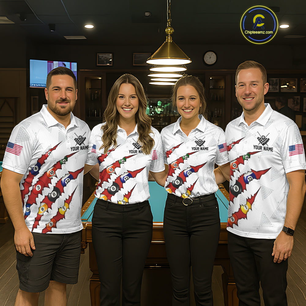 Personalized Scratch 8 Ball Billiard Shirt For Men Custom Pool Jersey, Billiard Team Shirt |Red TDM5989