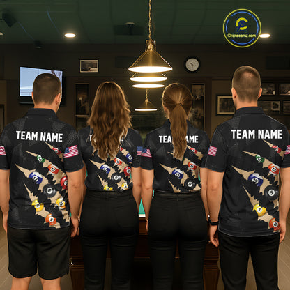 Personalized Scratch 8 Ball Billiard Shirt For Men Custom Pool Jersey, Billiard Team Shirt |Black TDM5990