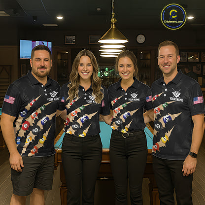 Personalized Scratch 8 Ball Billiard Shirt For Men Custom Pool Jersey, Billiard Team Shirt |Black TDM5990