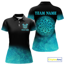 Load image into Gallery viewer, Personalized Sea Turquoise Gradient Darts Polo &amp; Quarter Zip Custom Dart Shirt For Women Dart Jersey TDM4710