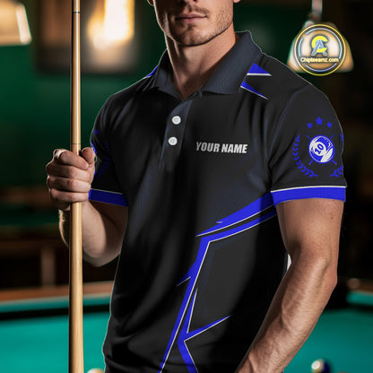 10 Ball Billiard Jerseys For Men Custom Polo & Quarter-Zip Billiard Team Shirt, 10 Ball Pool Shirt TDM3831