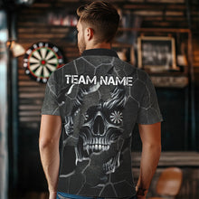 Load image into Gallery viewer, Personalized Skull Black Grunge Darts Polo And Quarter-Zip Shirts For Men Custom Darts Team Jerseys TDM2430
