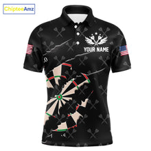 Load image into Gallery viewer, Personalized Scratch Darts Shirt For Men Custom Darts Jersey Team Polo &amp; Quarter Zip |Black TDM5868