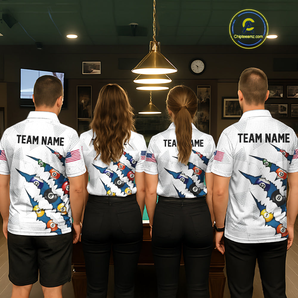 Personalized Scratch 8 Ball Billiard Shirt For Women Custom Pool Jersey, Billiard Team Shirt |Blue TDM5870