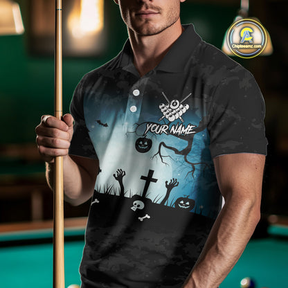 Personalized Funny Halloween Billiard Shirt For Men Custom Spider 8 Ball Pool Team Jerseys TDM4507