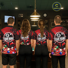 Load image into Gallery viewer, Red 8 Ball Billiard Shirt For Women Custom Billiard Tournament Pool Team Jersey Polo &amp; 1/4 Zip TDM6025
