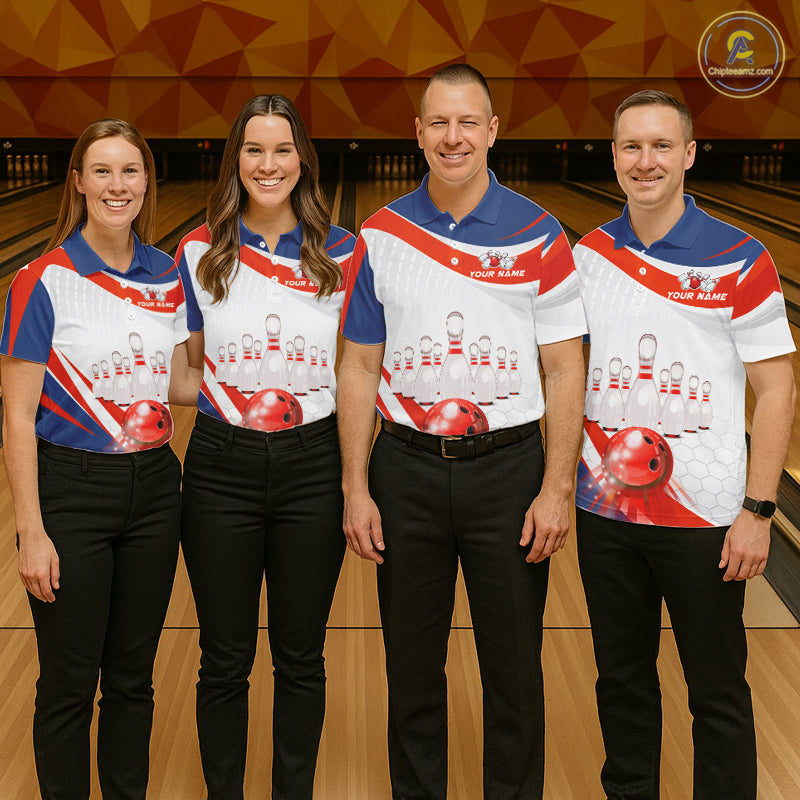 Personalized Bowling Polo & 1/4 Zip For Women Custom Bowling Tournament Team Jersey TDM6296