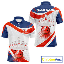 Load image into Gallery viewer, Personalized Bowling Polo &amp; 1/4 Zip For Men Custom Bowling Tournament Team Jersey TDM6296