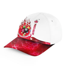 Load image into Gallery viewer, Personalized Billiard Balls Fire Hats For Pool Player Custom 3D Printed Billiard Baseball Cap |Red TDM1591