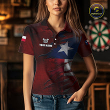 Load image into Gallery viewer, Retro Texas Flag Darts Shirt For Women Custom Patriotic Texas Darts Team Jersey Polo &amp; 1/4 Zip TDM5417