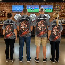 Load image into Gallery viewer, Personalized Wolf Lightning Darts Shirt For Women, Darts Team Jersey Polo &amp; 1/4 Zip |Orange TDM6304