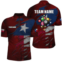 Load image into Gallery viewer, Retro Texas Flag 3D Billiard Balls Pool Shirts For Men Custom Patriotic Billiard Team Jerseys TDM1803